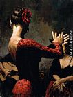 Flamenco Canvas Paintings - tablao flamenco